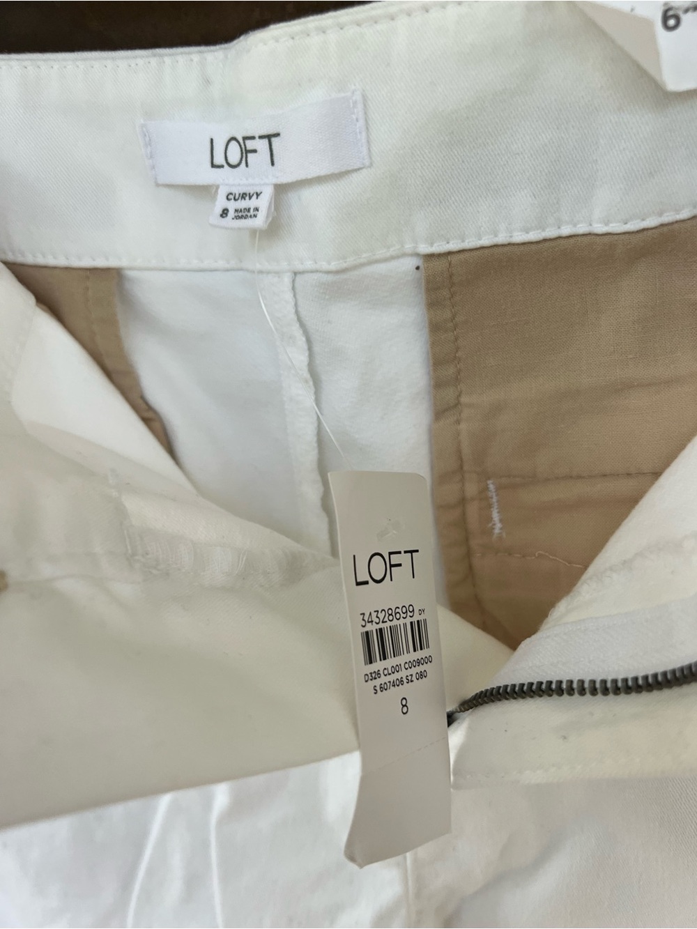 Loft Monroe Chino Shorts 6” Curvy White Size 8 - Picture 4 of 12